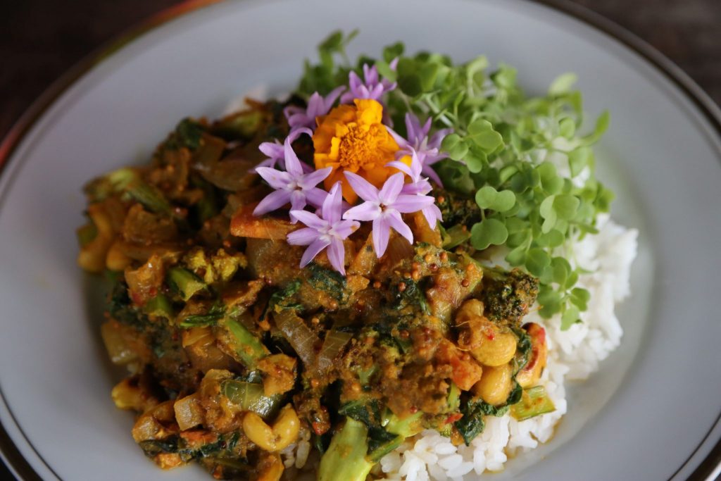 Rainforest Bounty Curry with Alkaline Greens