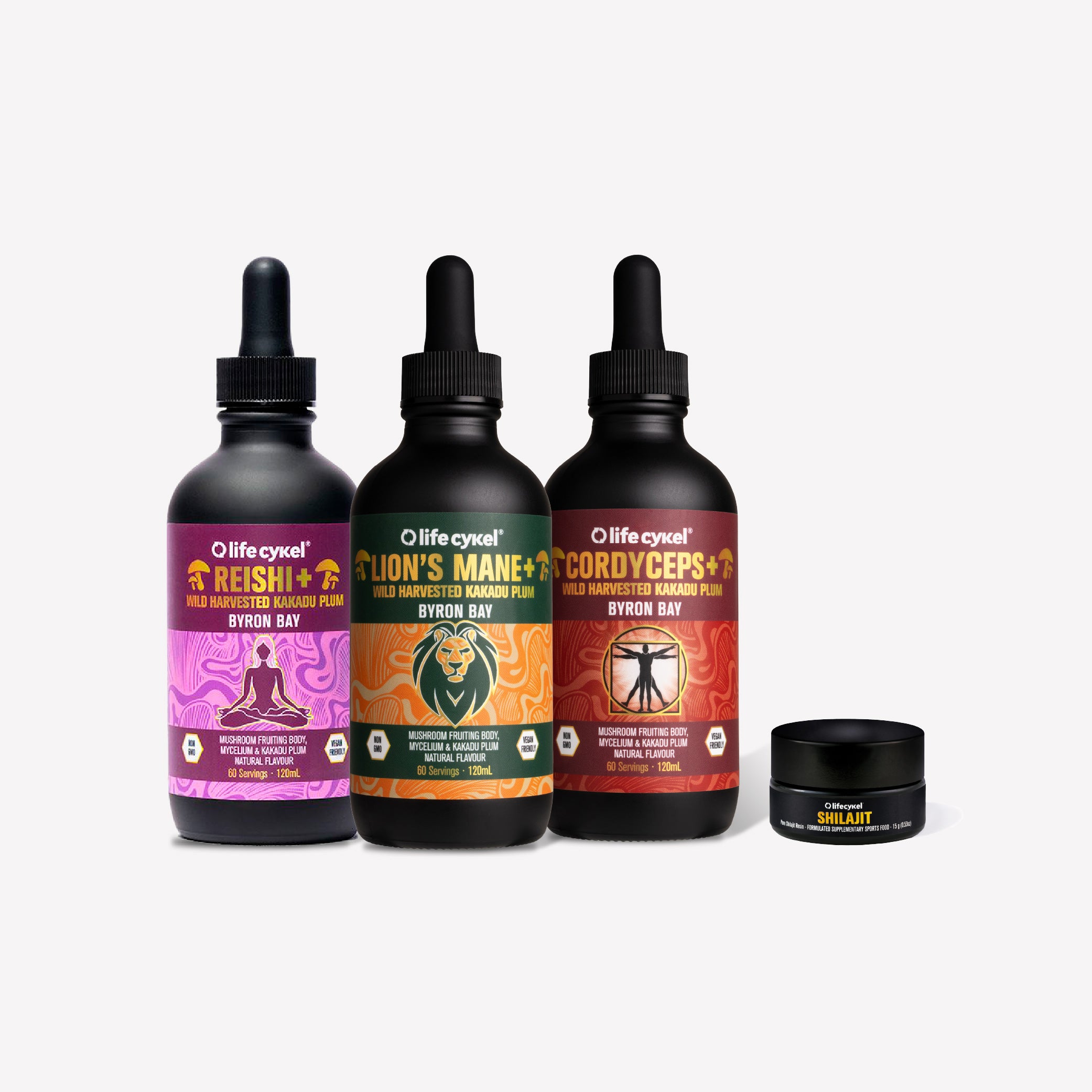Elite Professional Athlete's Pack - Lion's Mane, Cordyceps, Reishi & Shilajit Pure Resin