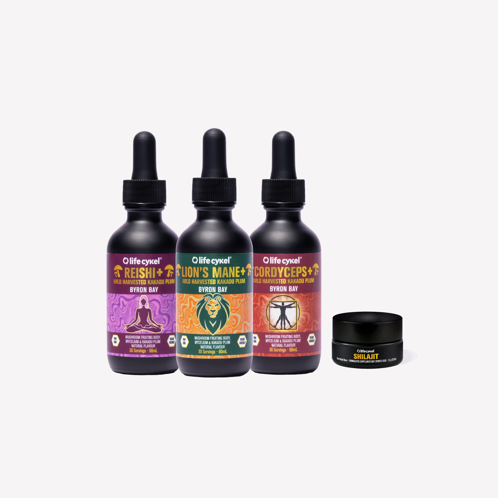 Elite Professional Athlete's Pack - Lion's Mane, Cordyceps, Reishi & Shilajit Pure Resin