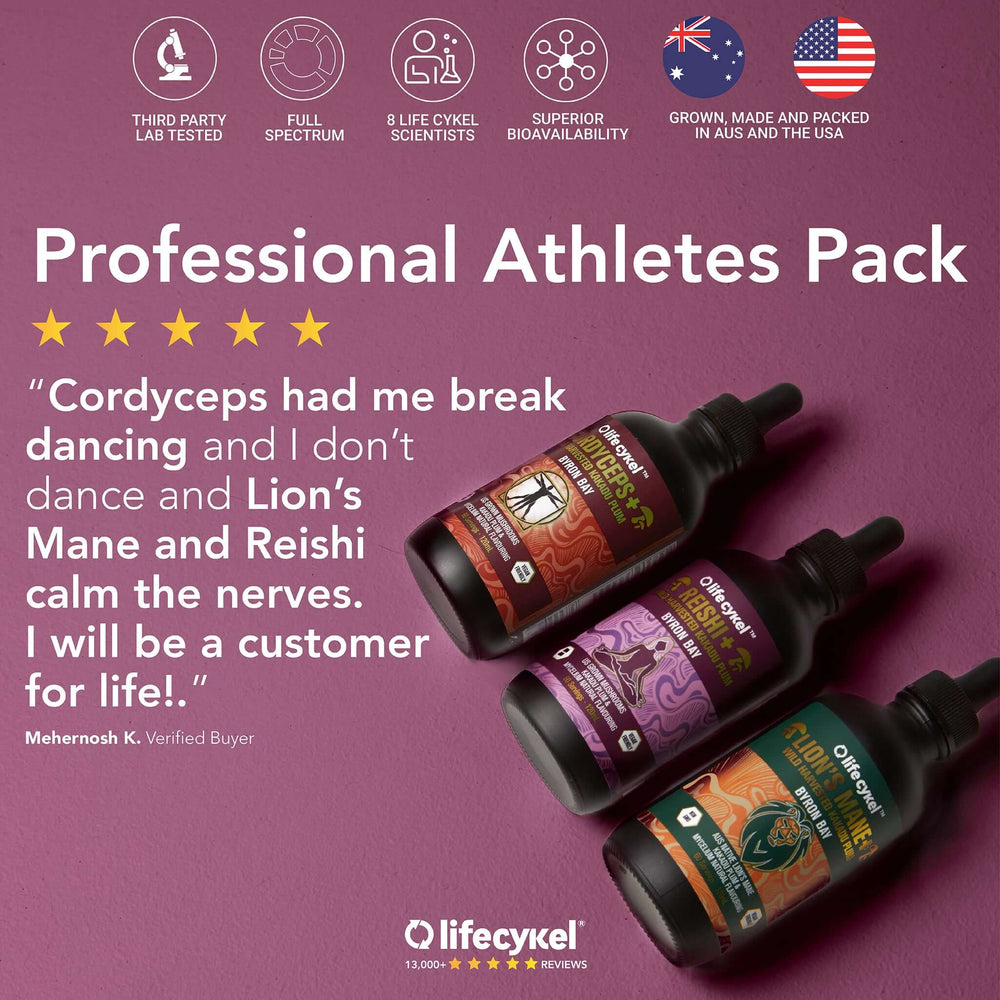 Professional Athletes Pack - Lion's Mane, Cordyceps & Reishi